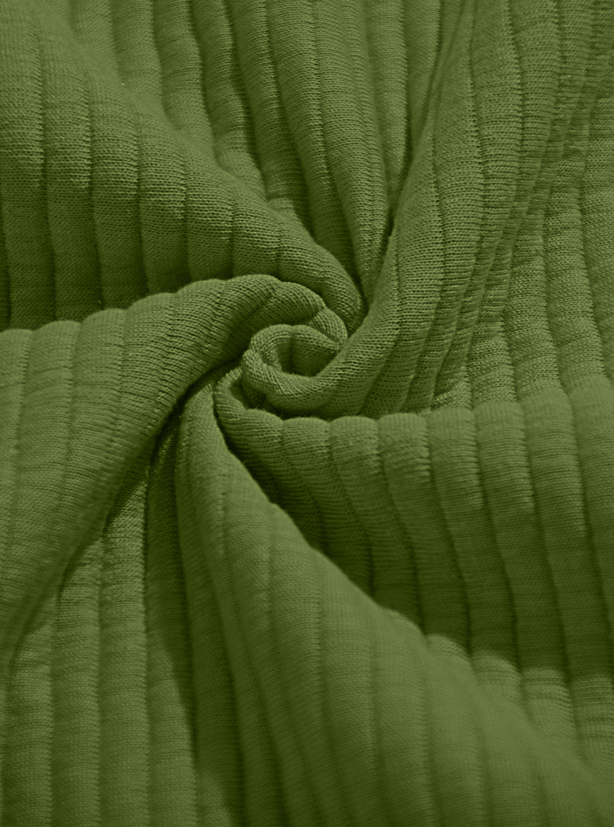 AZUKI olive green ribbed-knit fabric texture, folded detail