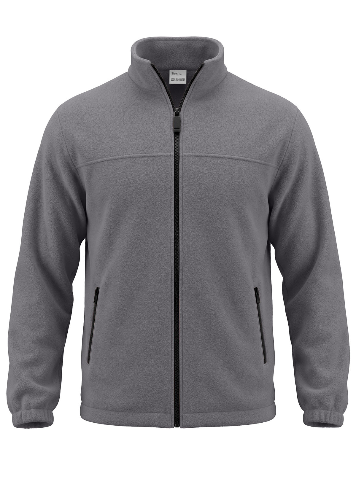 Dark gray AZUKI fleece jacket front view
