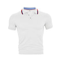AZUKI white contrast-tipped short sleeve polo, product color reference