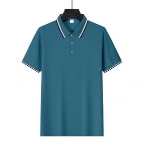 AZUKI contrast-tip pique polo - Teal