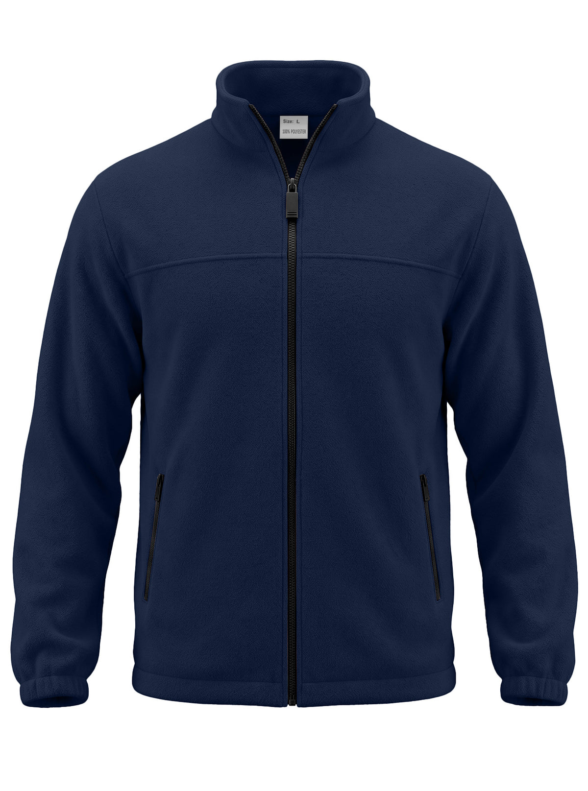 Navy blue AZUKI fleece jacket front view