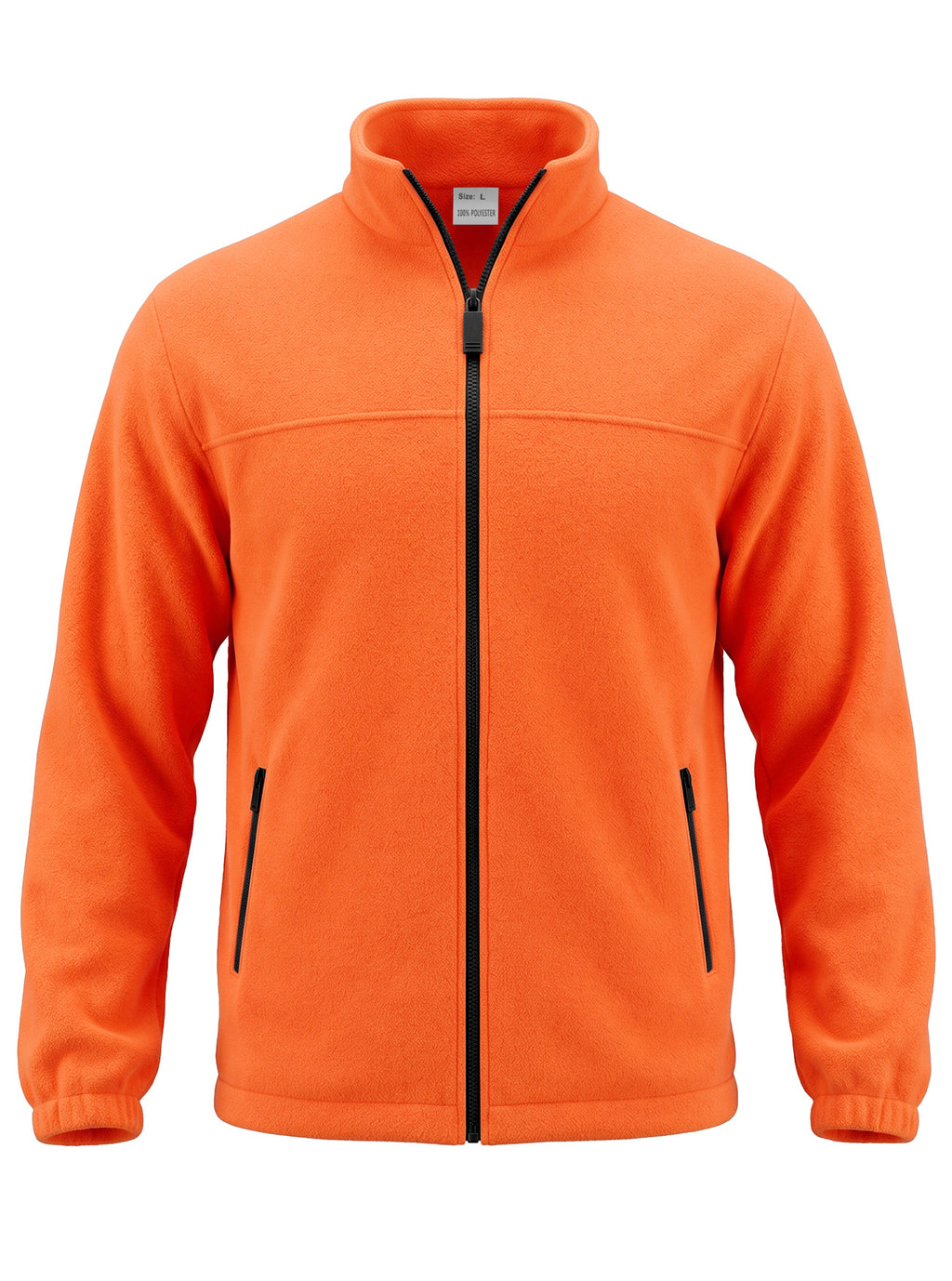 Orange AZUKI fleece jacket front view