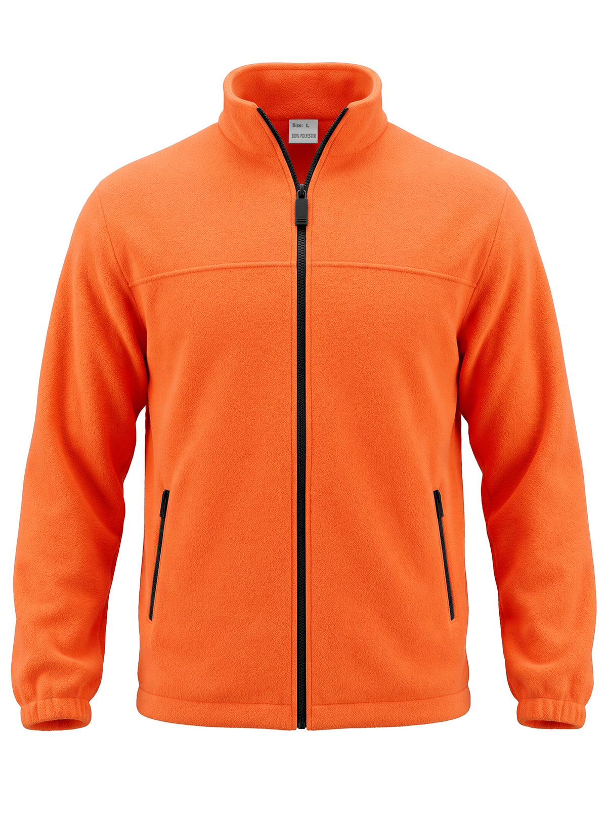 Orange AZUKI fleece jacket front view