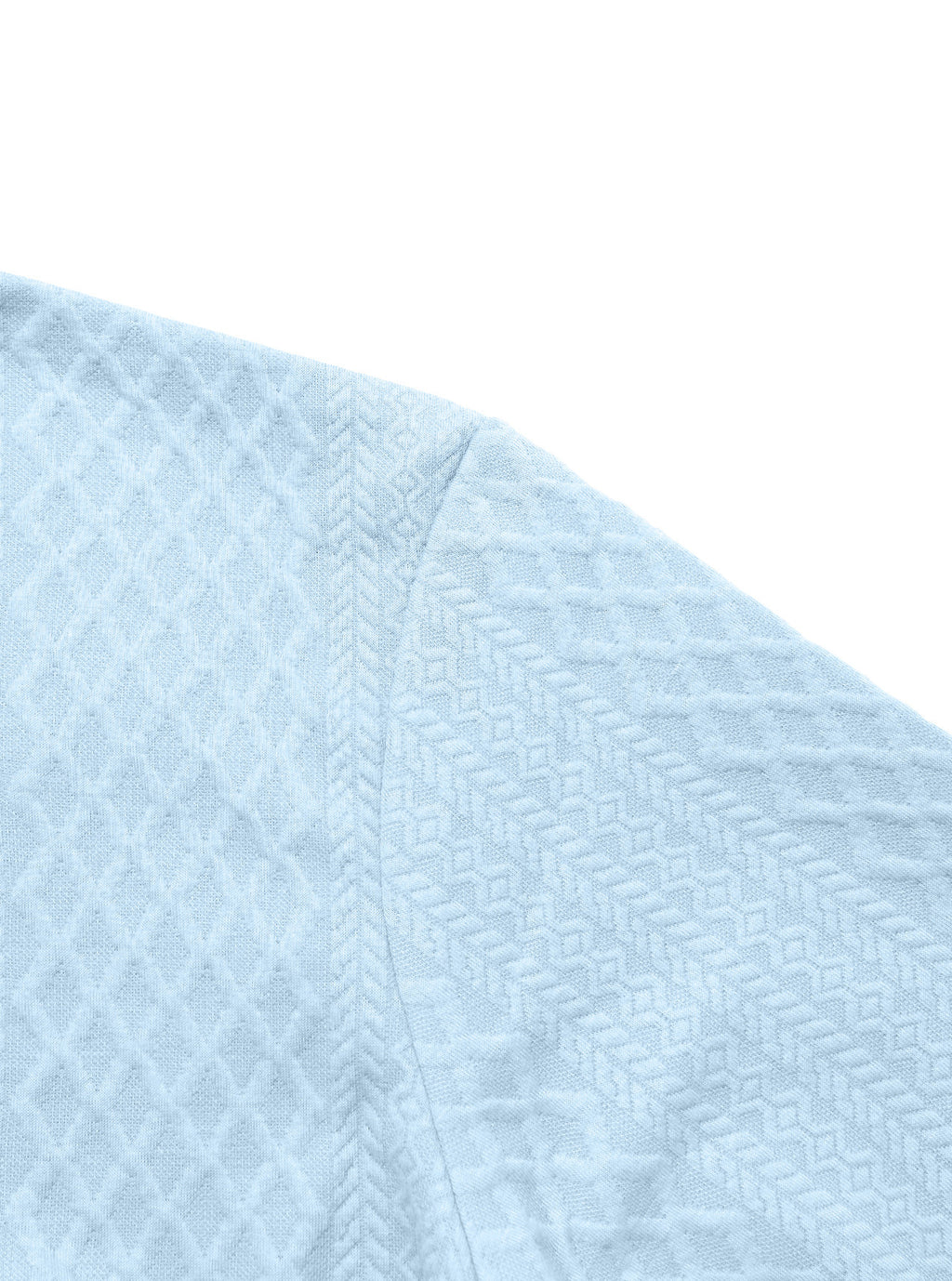Original Sky Blue shoulder construction and jacquard detail