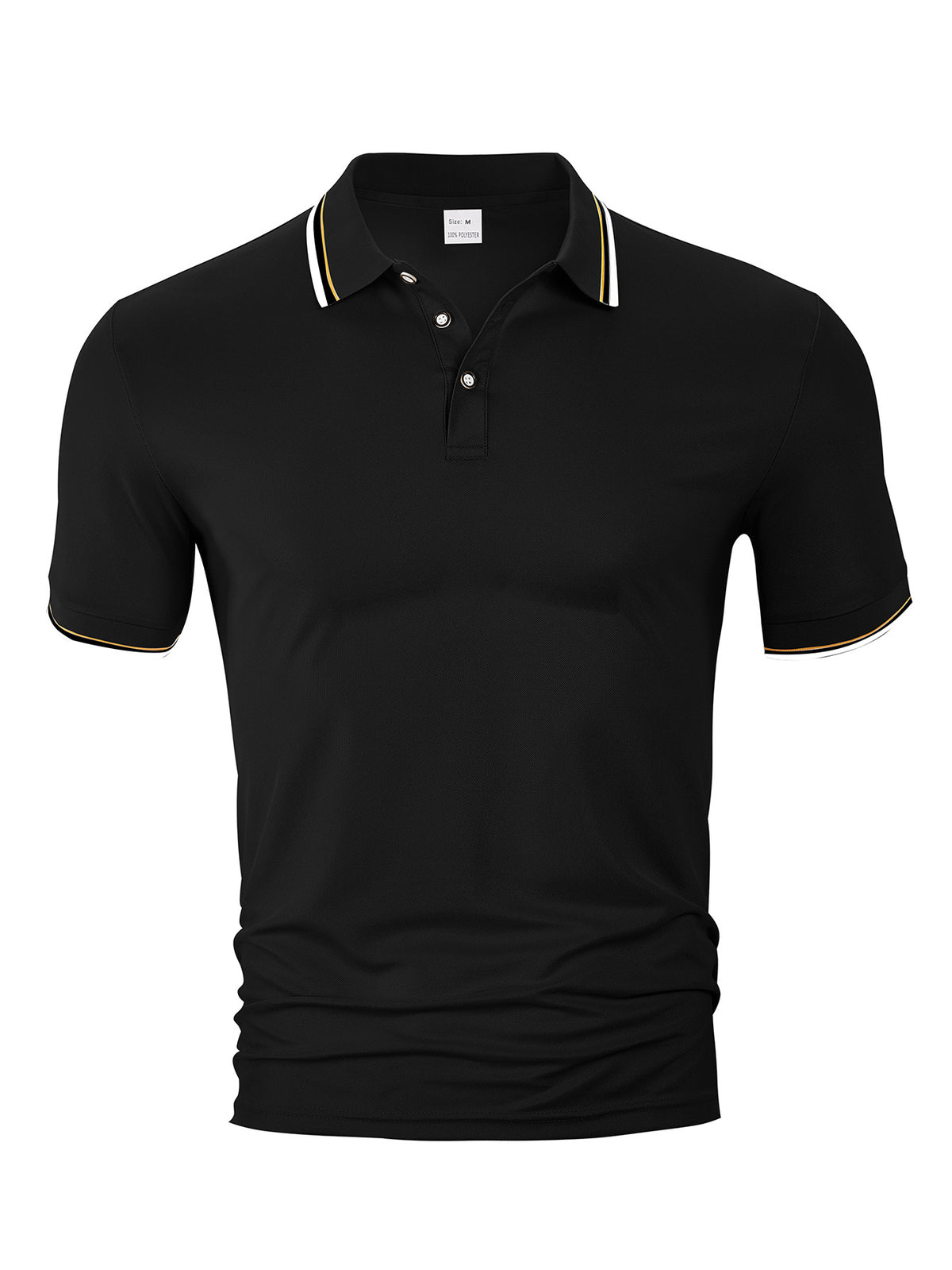 AZUKI contrast-tip pique polo - Black