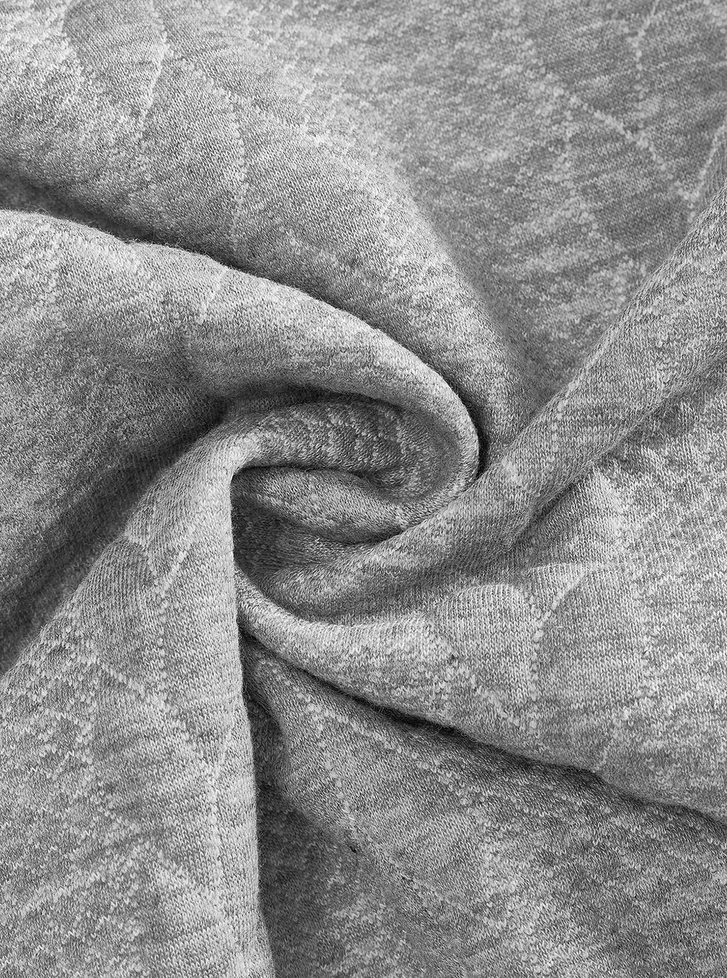 AZUKI Gray ribbed edge and jacquard fabric detail