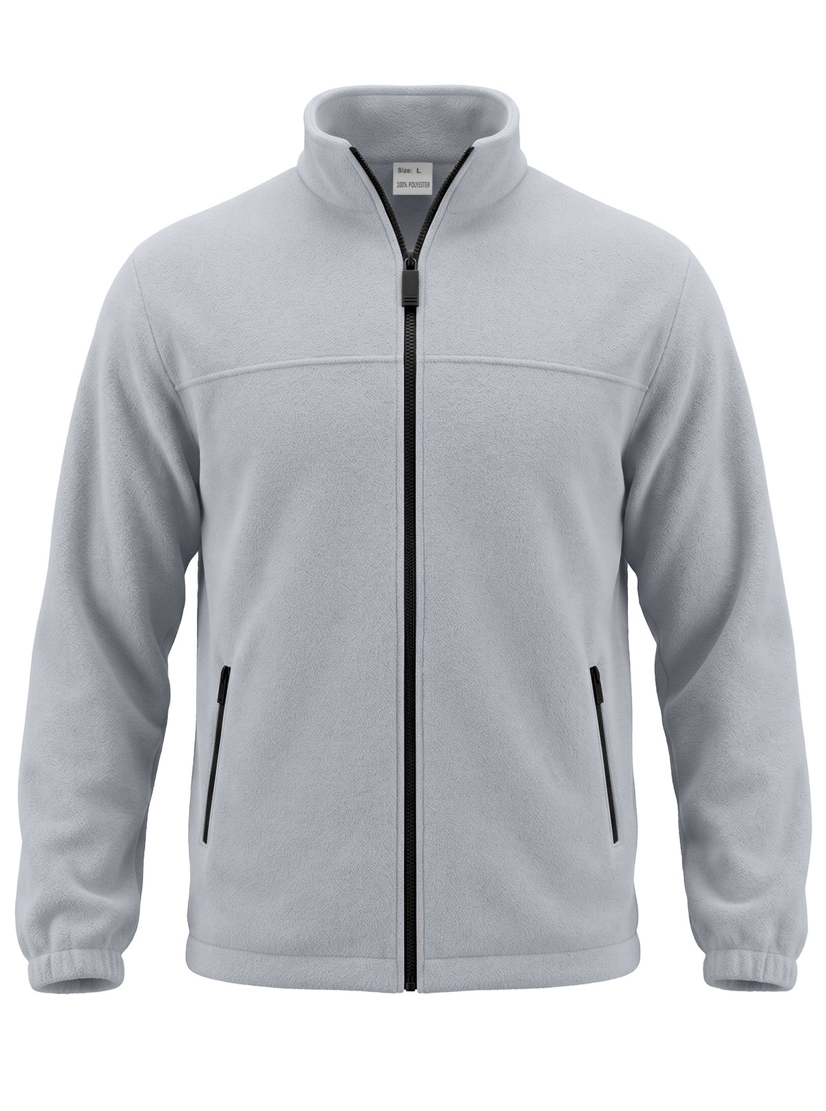 Light gray AZUKI fleece jacket front view