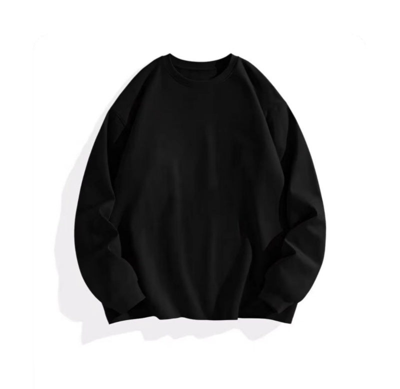 Black 400G style long-sleeve crewneck top shown flat