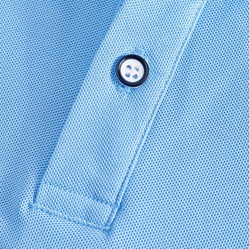 AZUKI contrast-tip pique polo - Original button placket