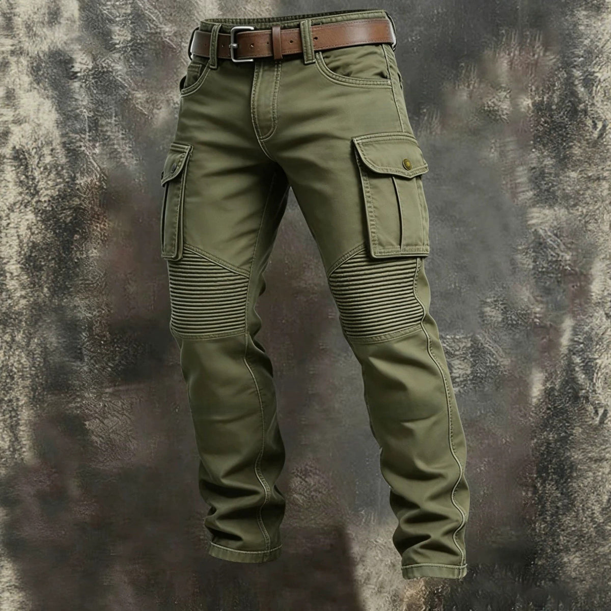 AZUKI Men's Cargo Pants with Ribbed Knee Panels product photo