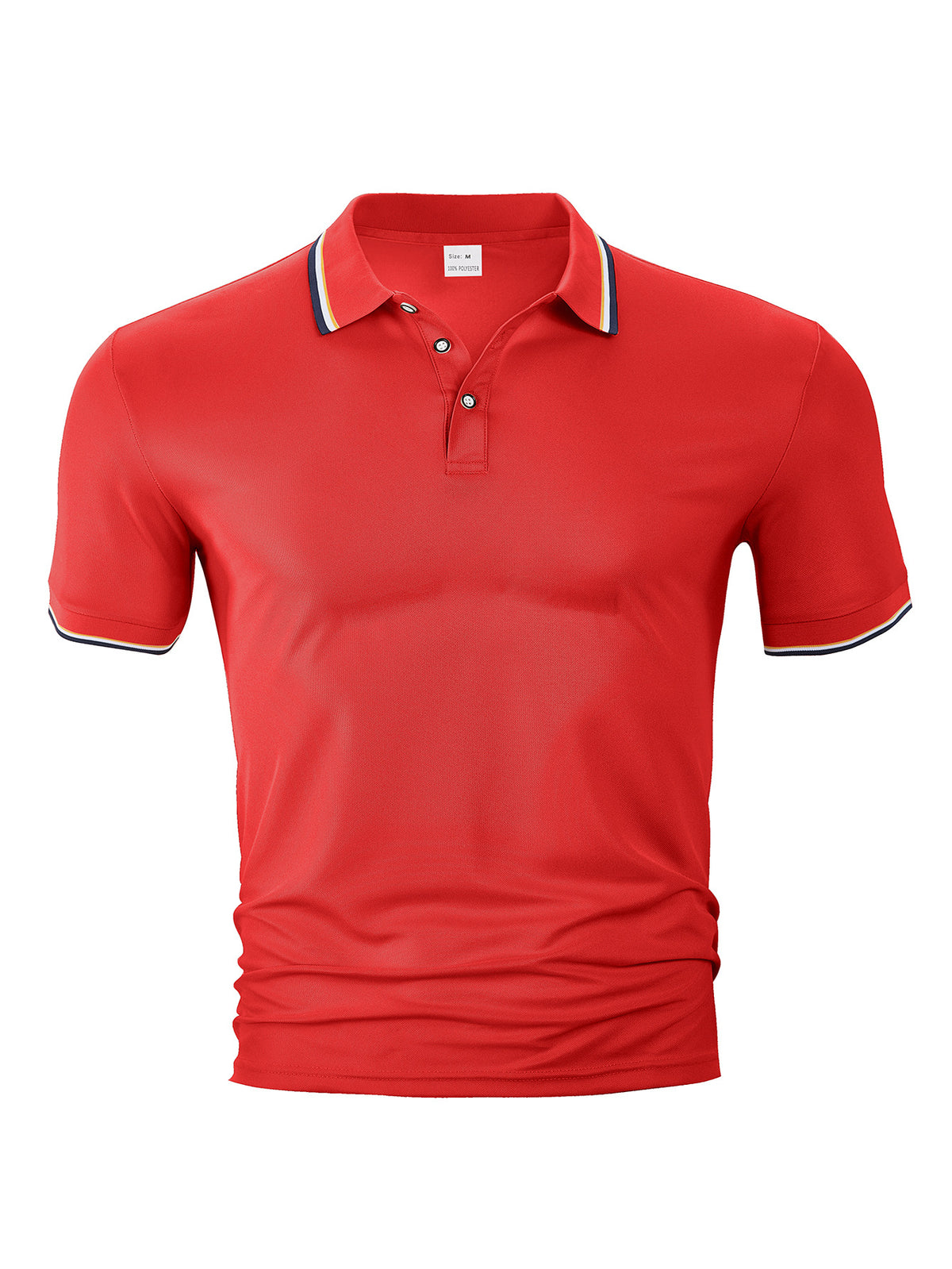 AZUKI contrast-tip pique polo - Red