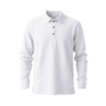 White linen-blend long-sleeve polo shirt product view