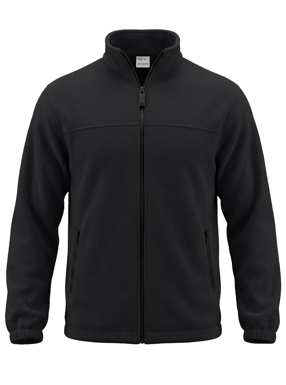 Black AZUKI fleece jacket front view