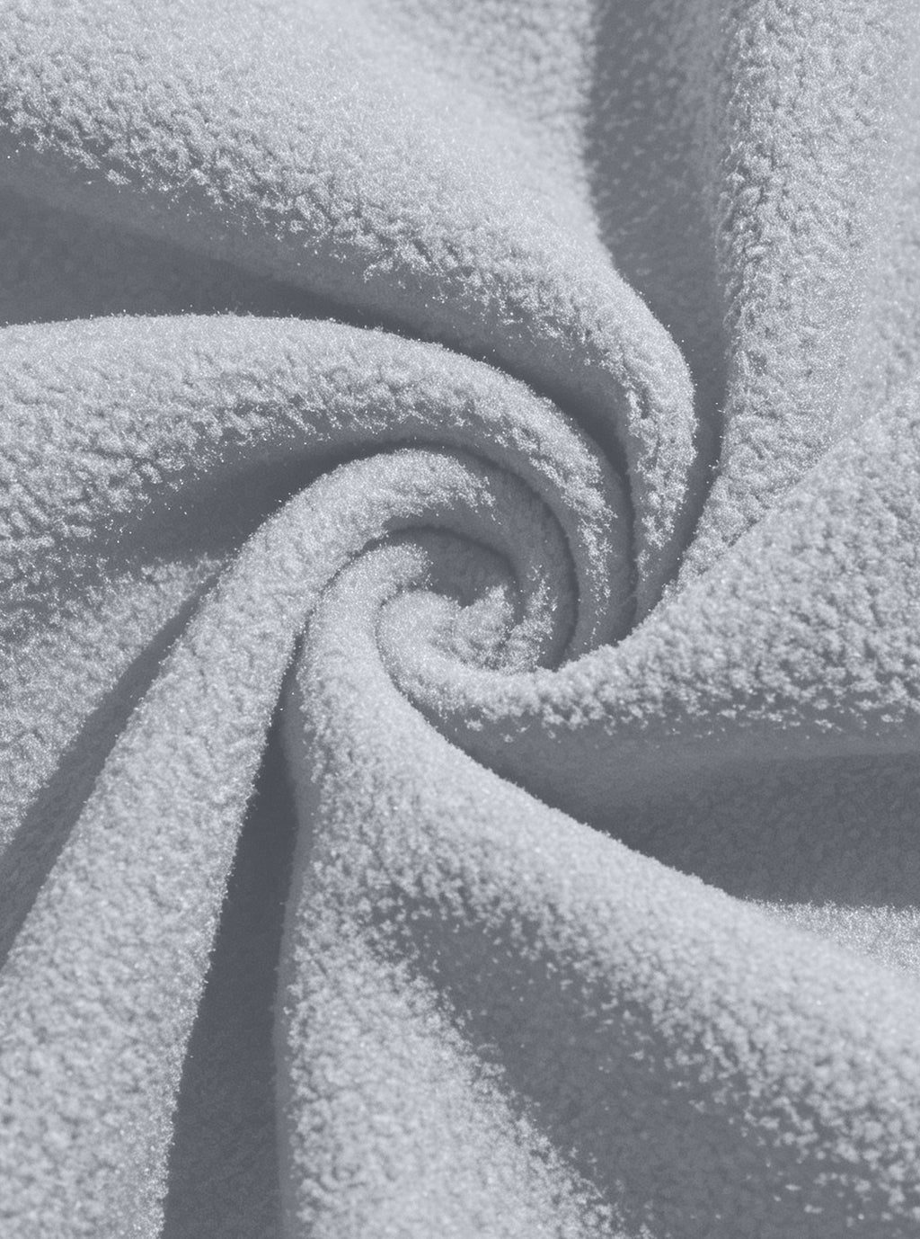 Close-up of the textured fleece reverse in light gray