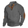 AZUKI Dark Gray four-button jacquard pullover, original product color view