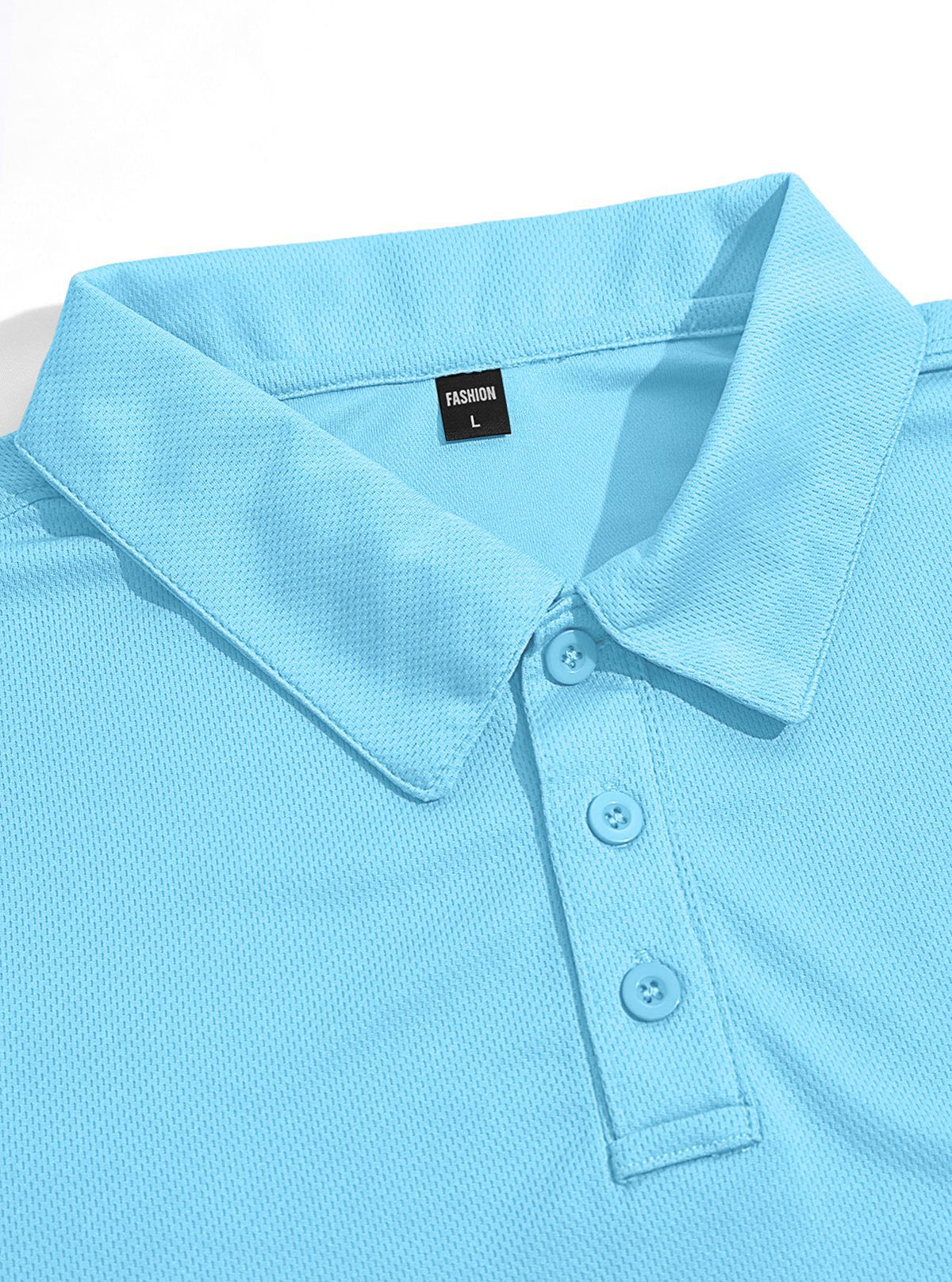 AZUKI long-sleeve birdseye pocket polo - Original three-button collar detail