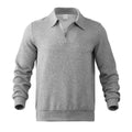 Light Gray textured quarter-zip collared pullover product view