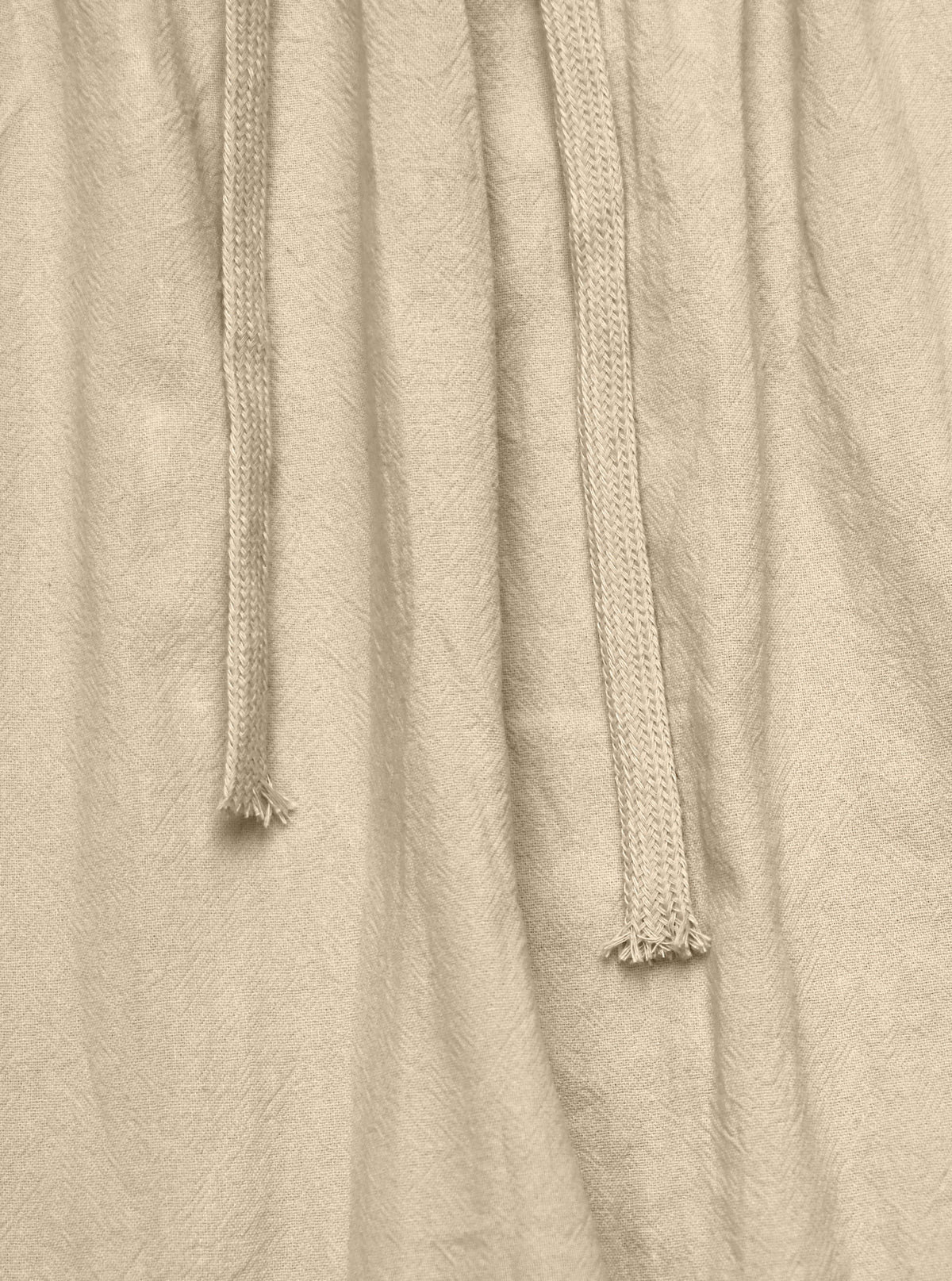 Khaki pants matching flat braided drawcord ends