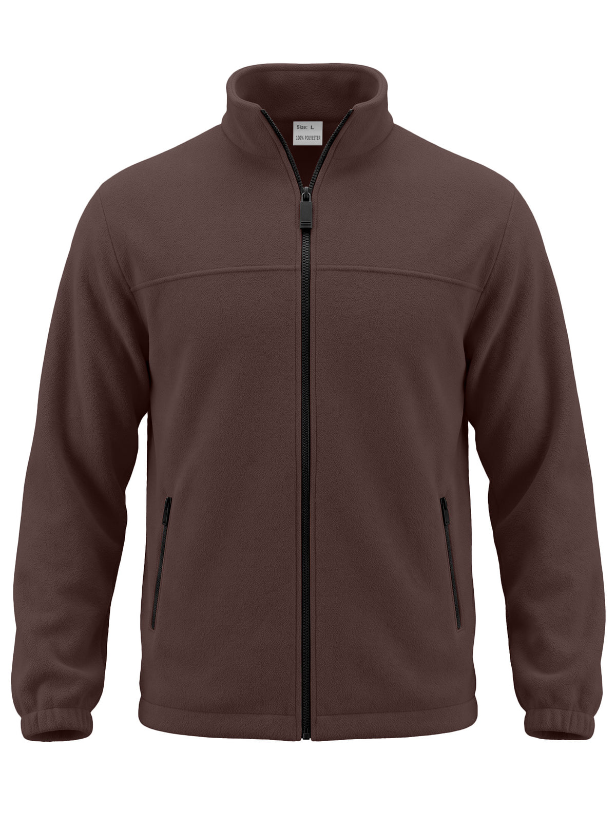 Brown AZUKI fleece jacket front view