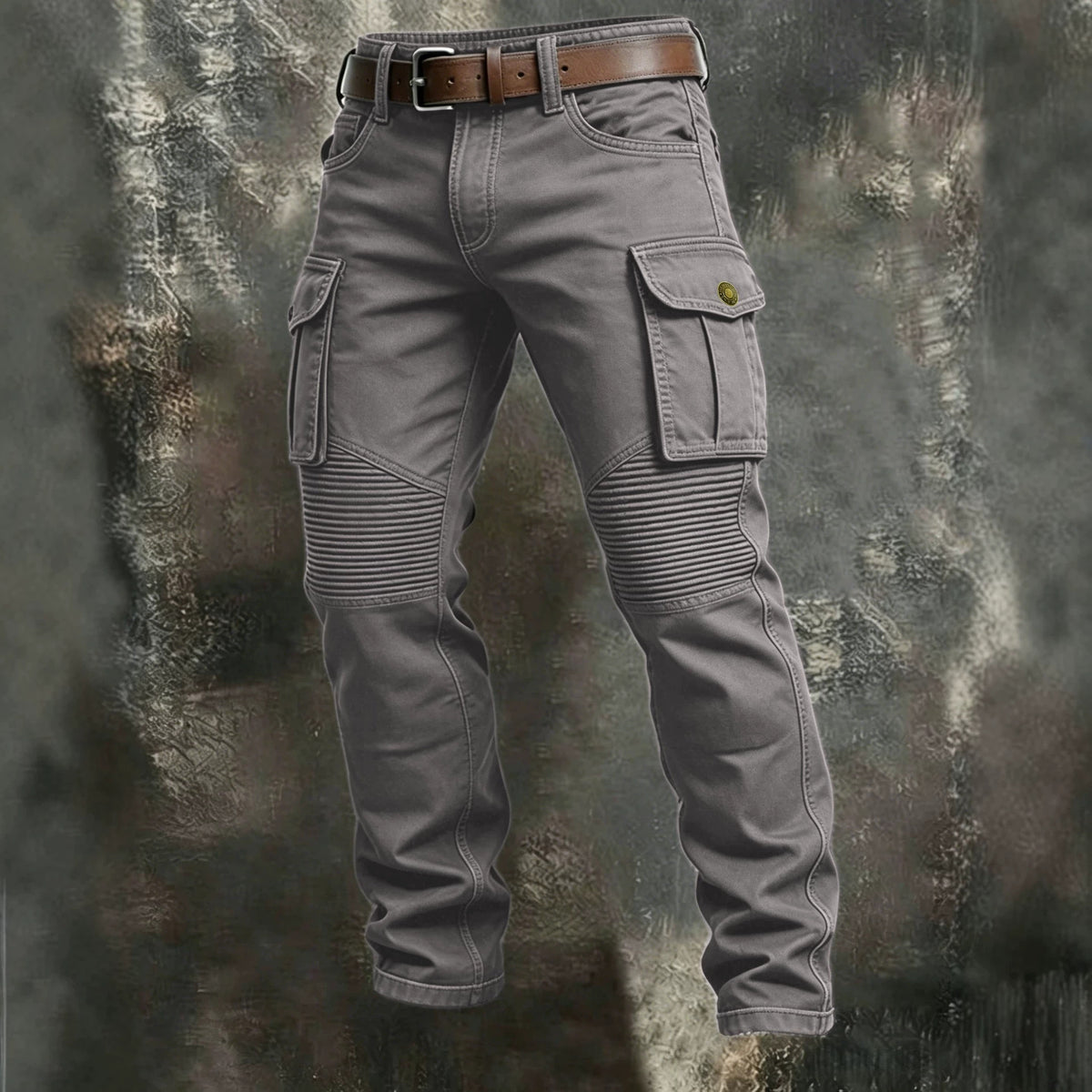 AZUKI Men's Cargo Pants with Ribbed Knee Panels product photo