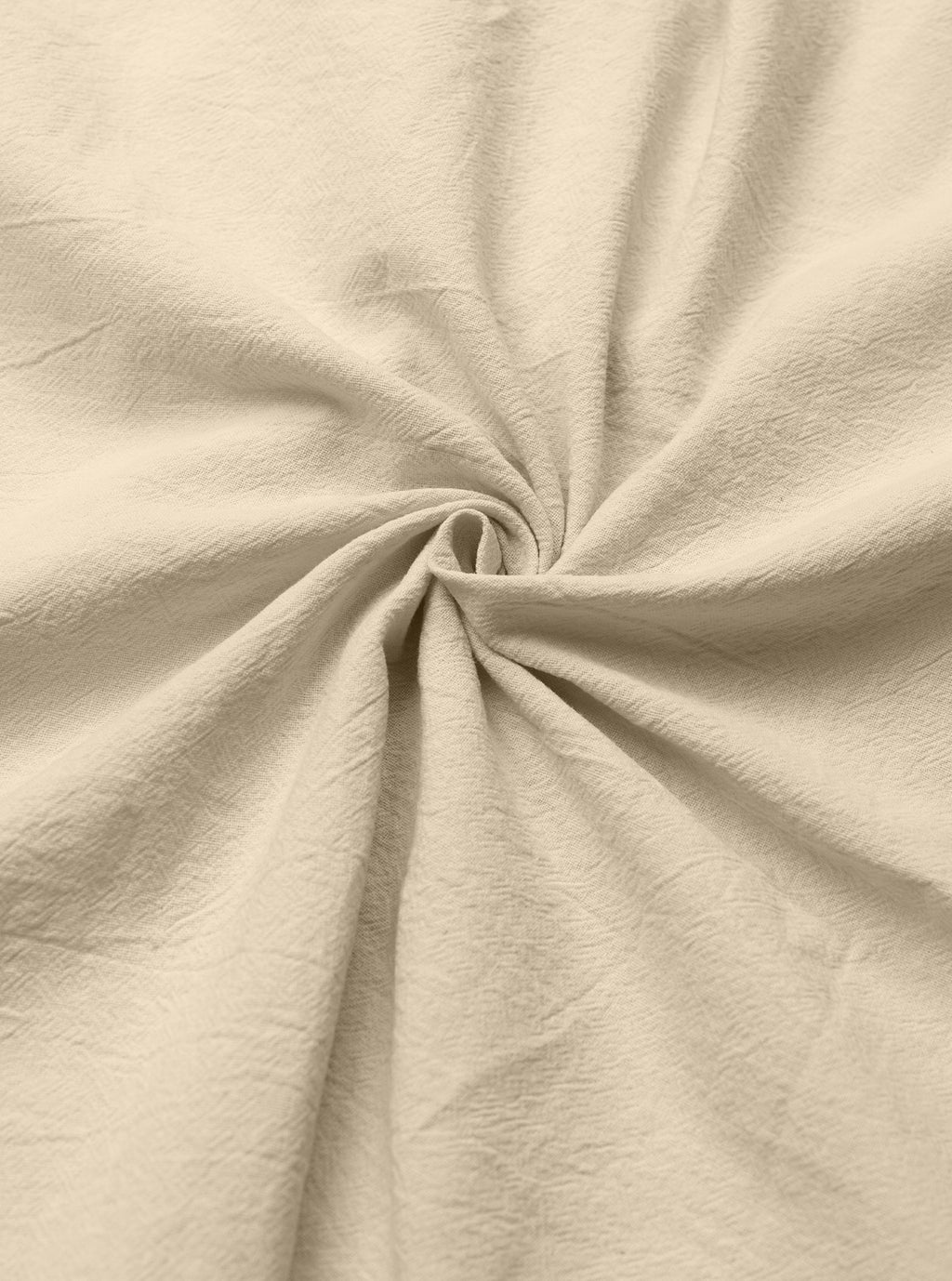 Khaki linen-blend fabric close-up showing the fine slubbed weave