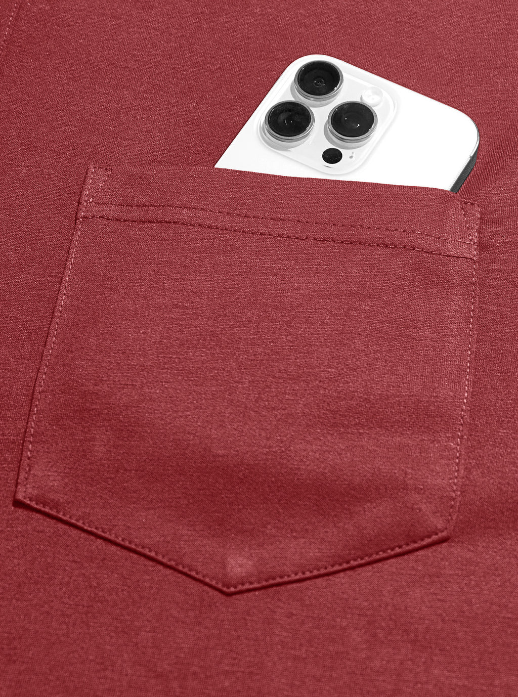 AZUKI cotton-blend four-button pocket polo - Original pointed chest pocket detail