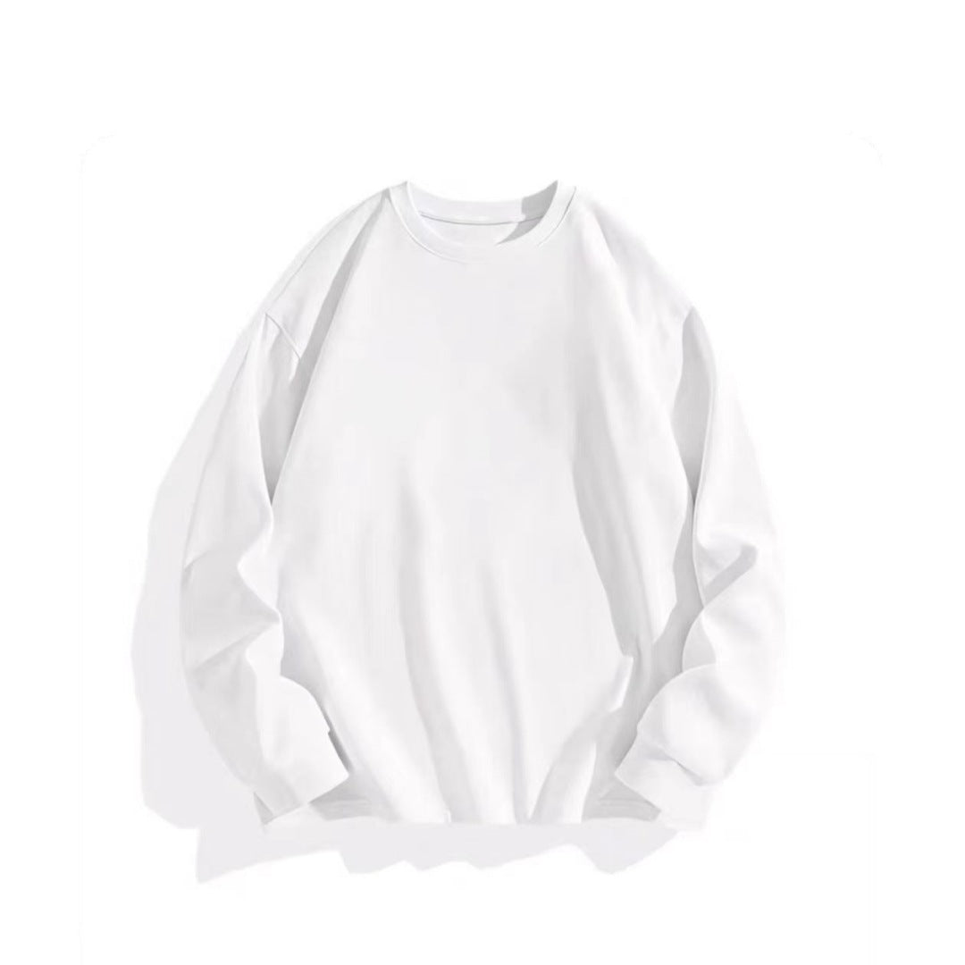 White 400G style long-sleeve crewneck top shown flat