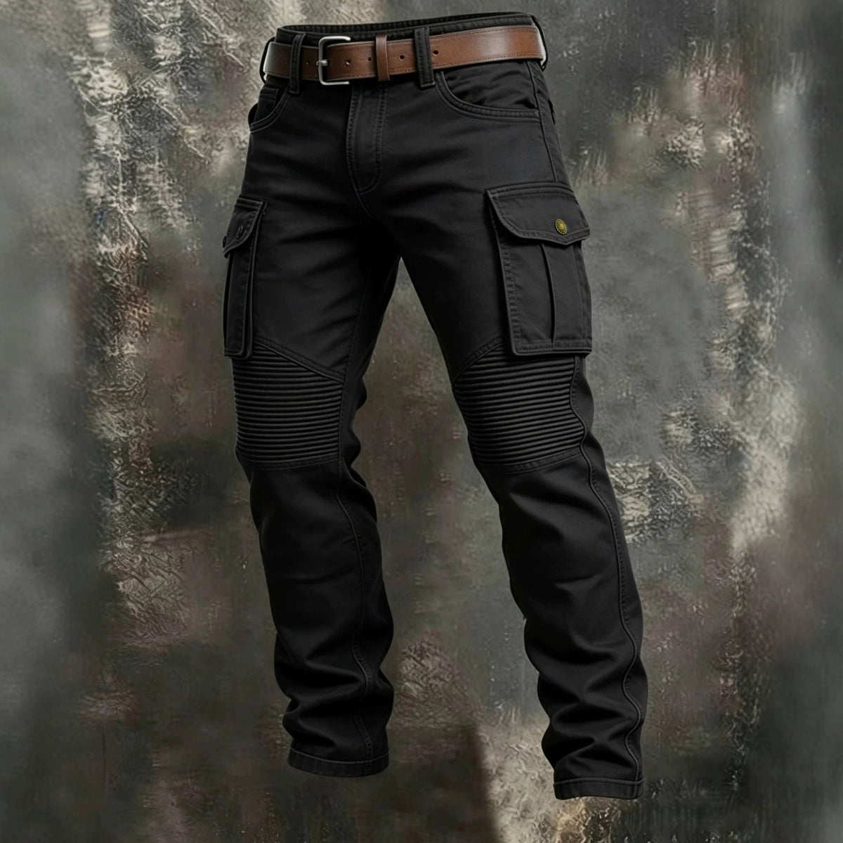 AZUKI Men's Cargo Pants with Ribbed Knee Panels product photo