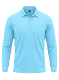 AZUKI light blue long sleeve pocket polo, product color reference