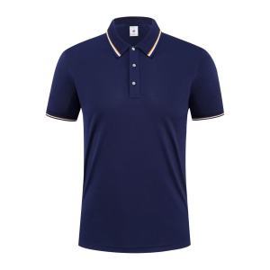 AZUKI contrast-tip pique polo - Navy Blue