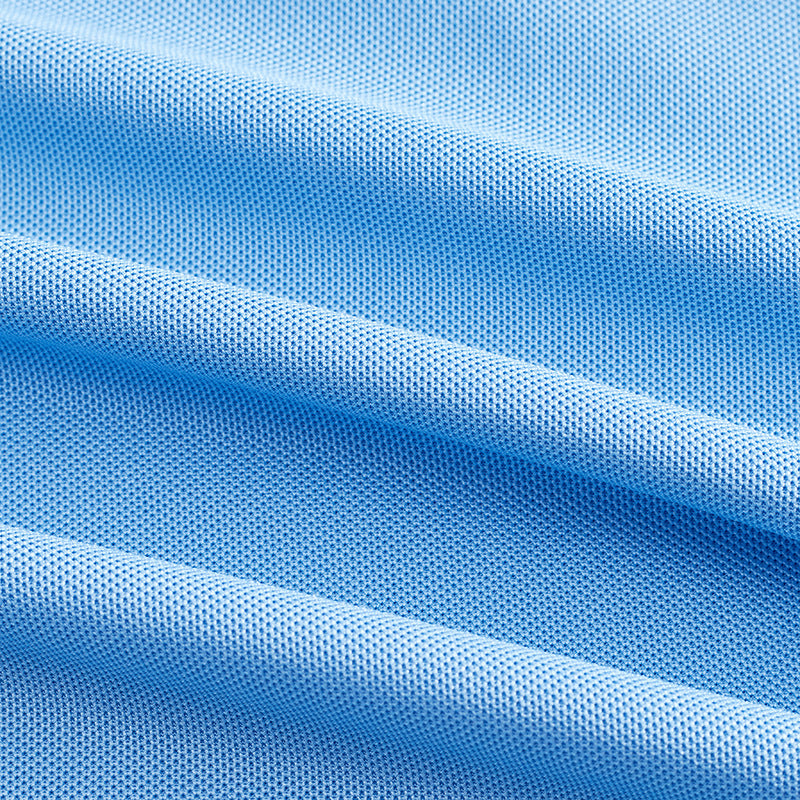 AZUKI contrast-tip pique polo - Original fine pique knit fabric