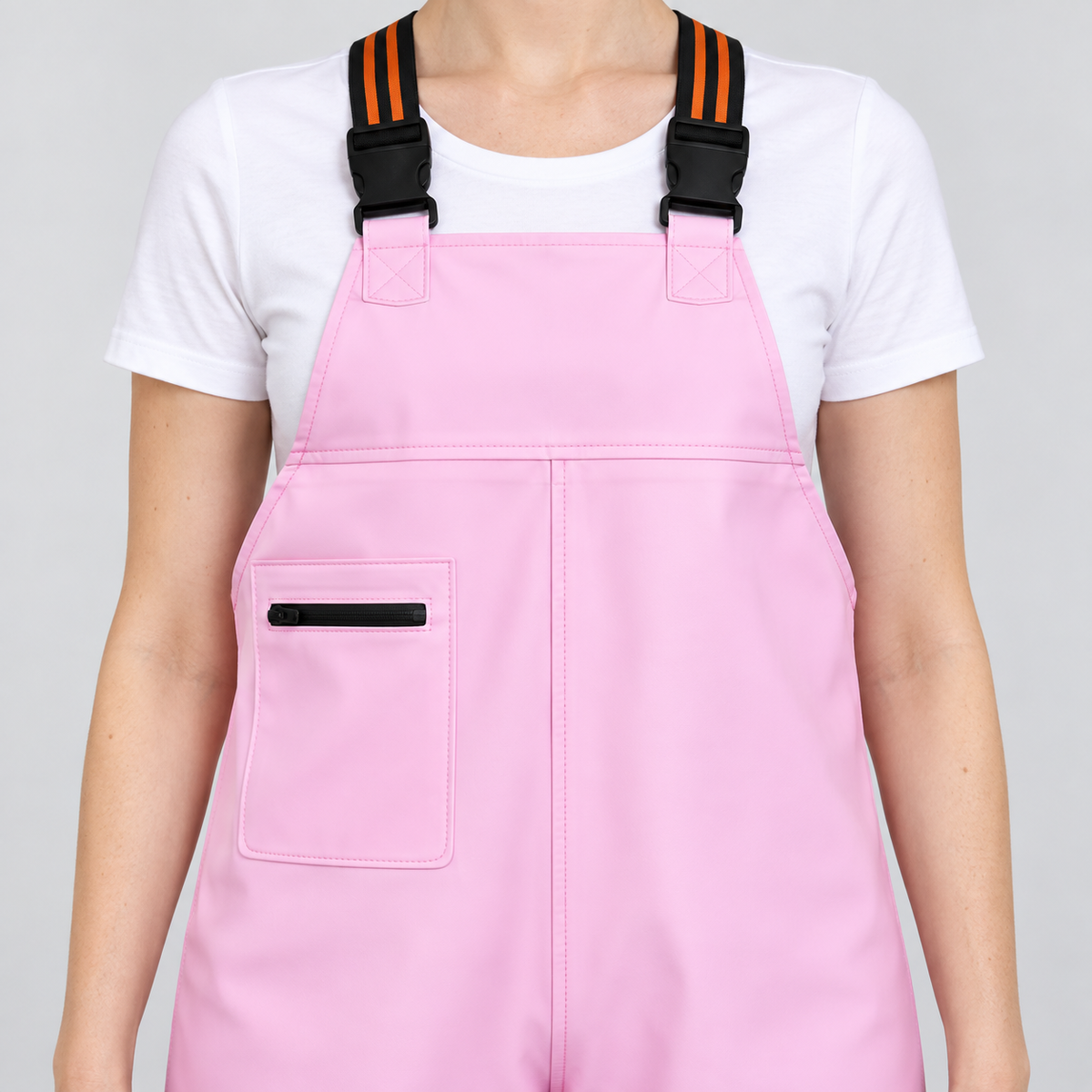 Product detail: Women's - Pink bootfoot chest waders; detail; actual style reference preserved.