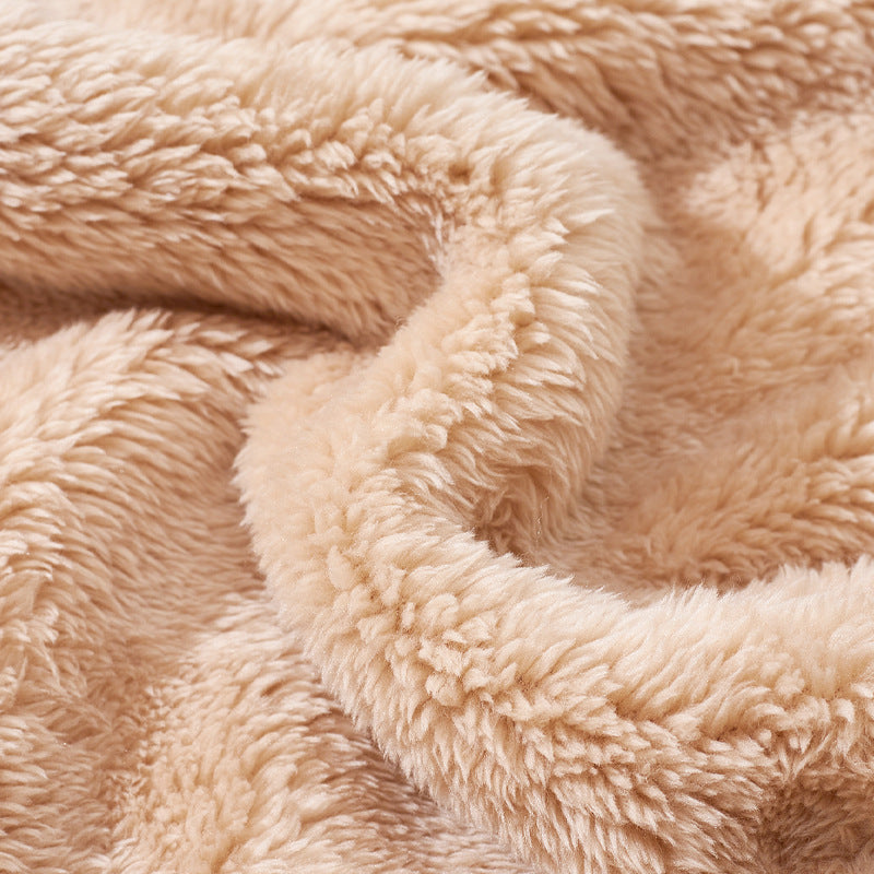 Khaki fleece texture close-up