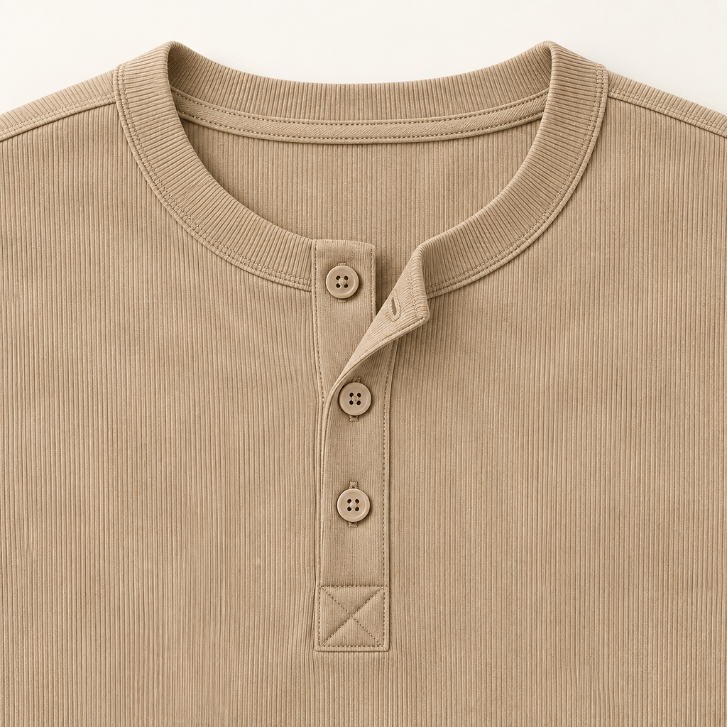Henley placket detail