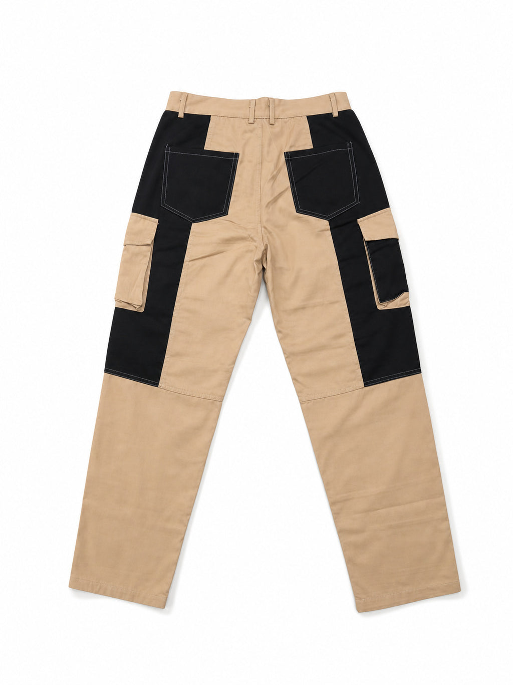 AZUKI colorblock cargo pants actual product photo, Khaki back