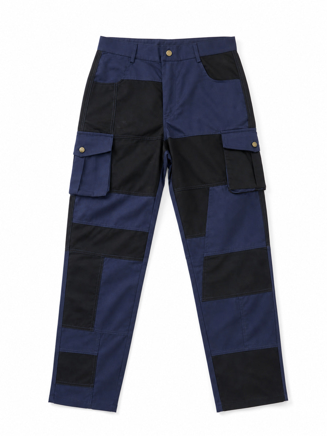 AZUKI colorblock cargo pants actual product photo, Navy front