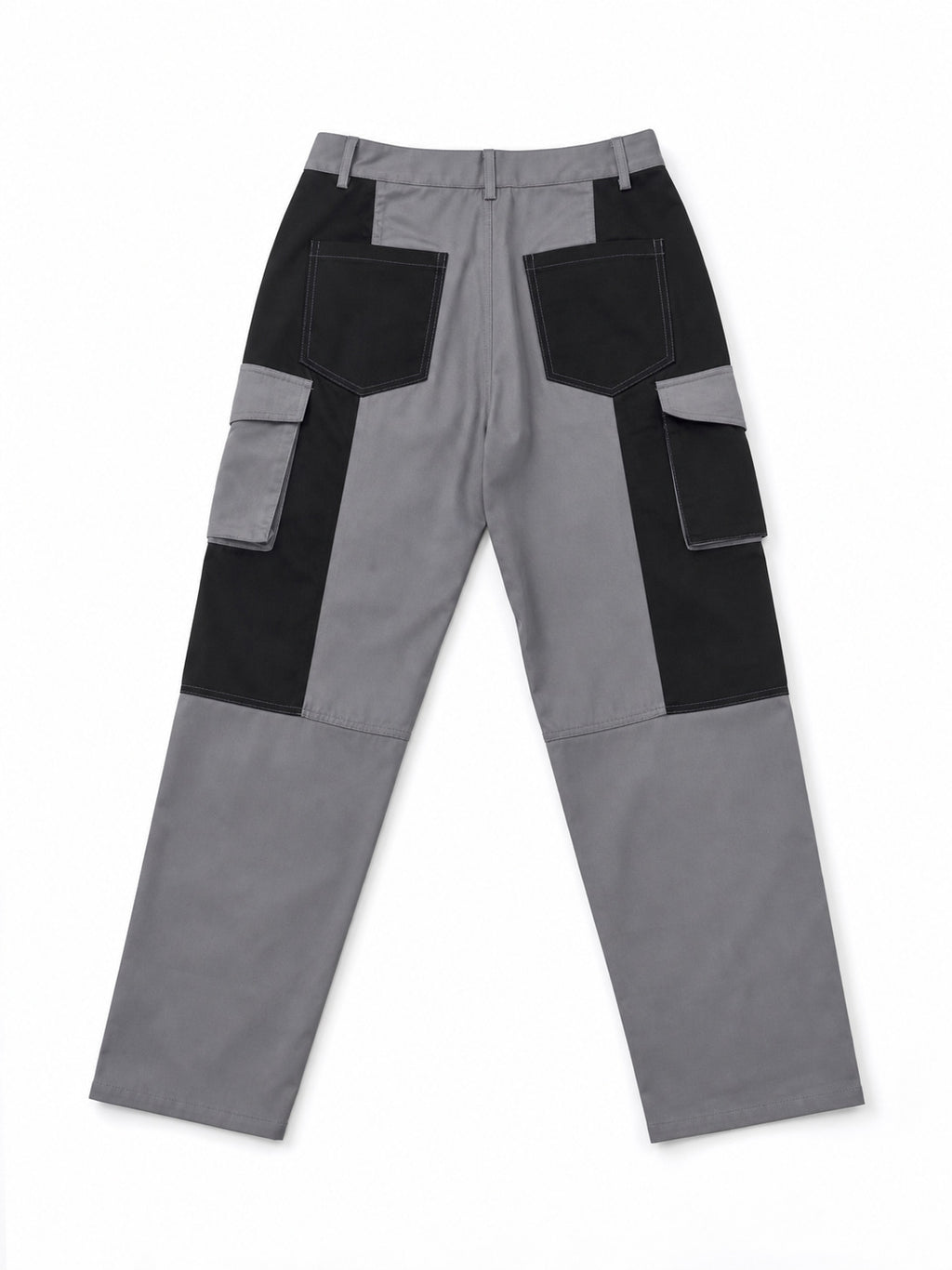 AZUKI colorblock cargo pants actual product photo, Gray back