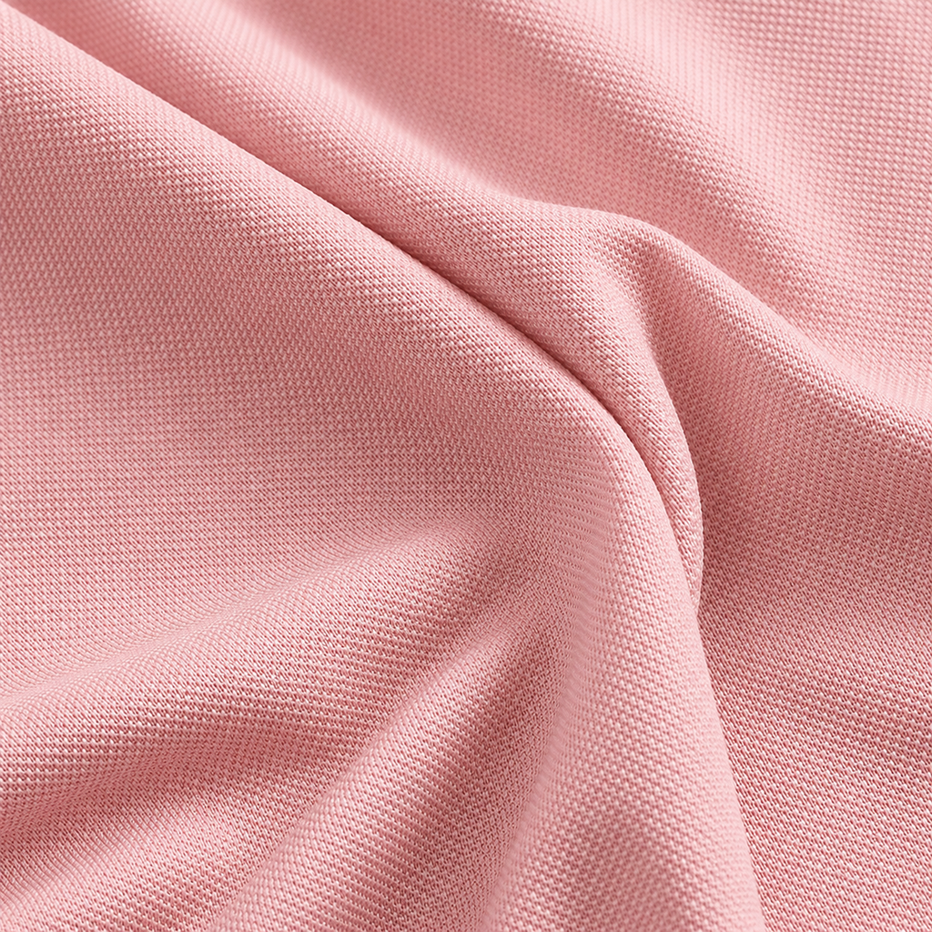 AZUKI pink polyester pique texture detail
