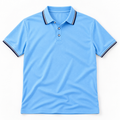 AZUKI light blue contrast-tip pique polo - flatlay