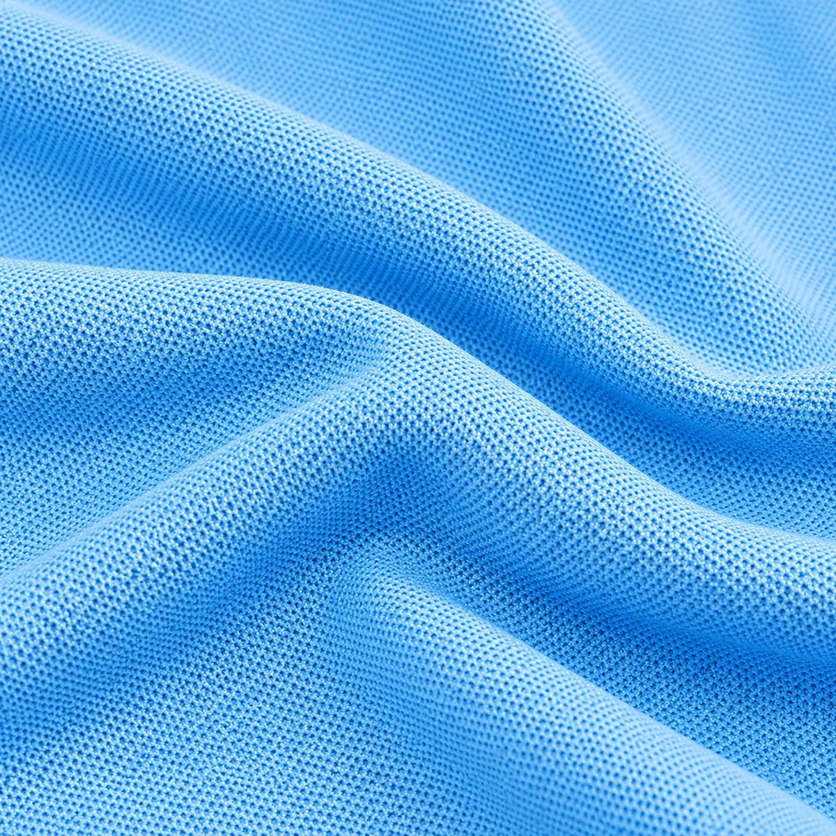 AZUKI light blue contrast-tip pique polo - texture