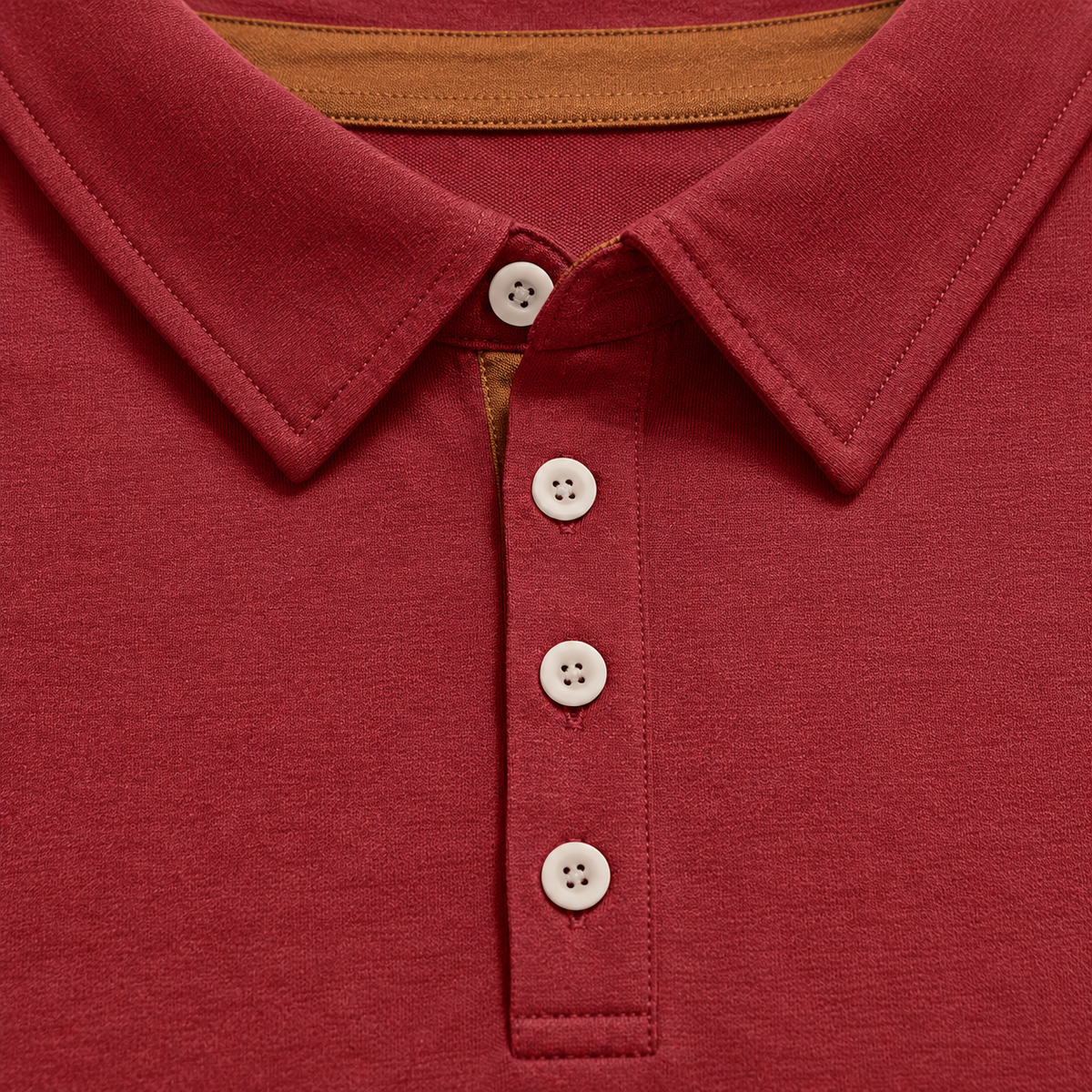 AZUKI burgundy cotton-blend pocket polo - collar
