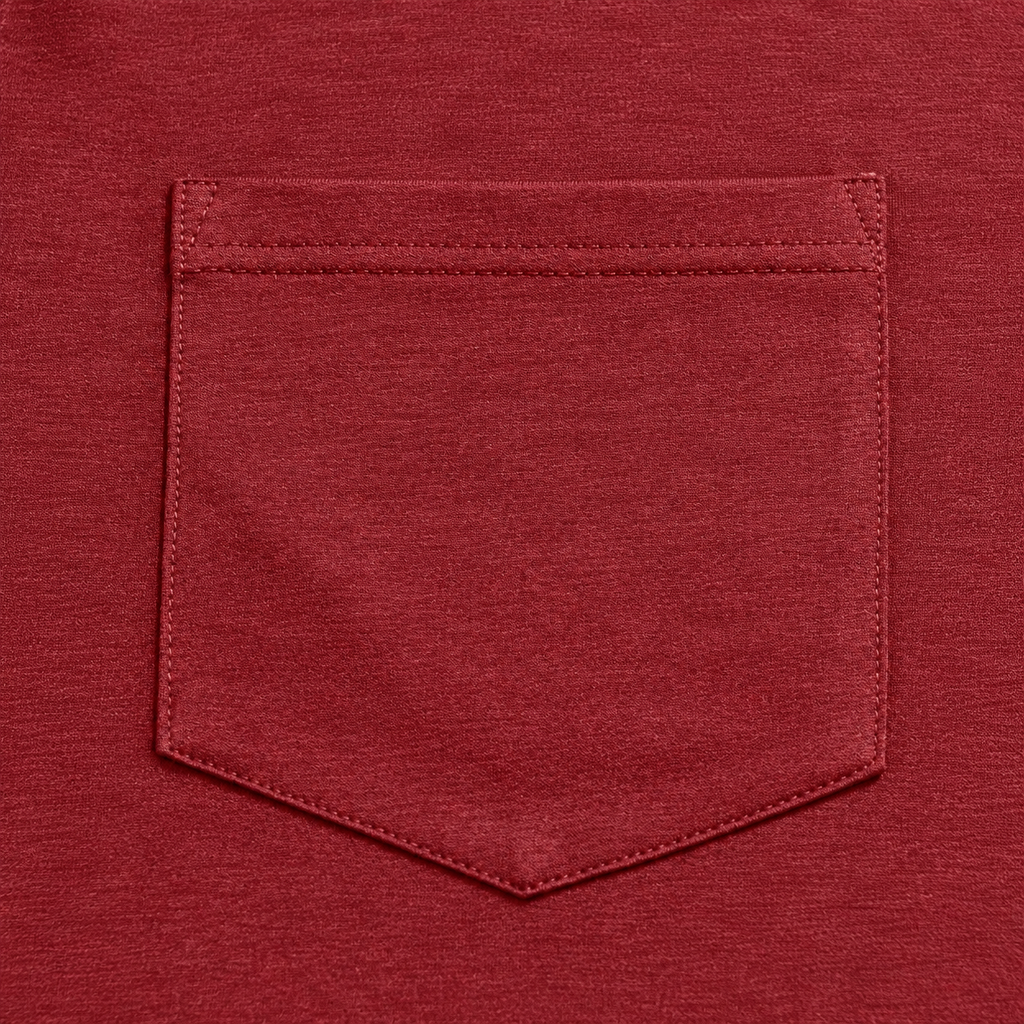 AZUKI burgundy cotton-blend pocket polo - pocket