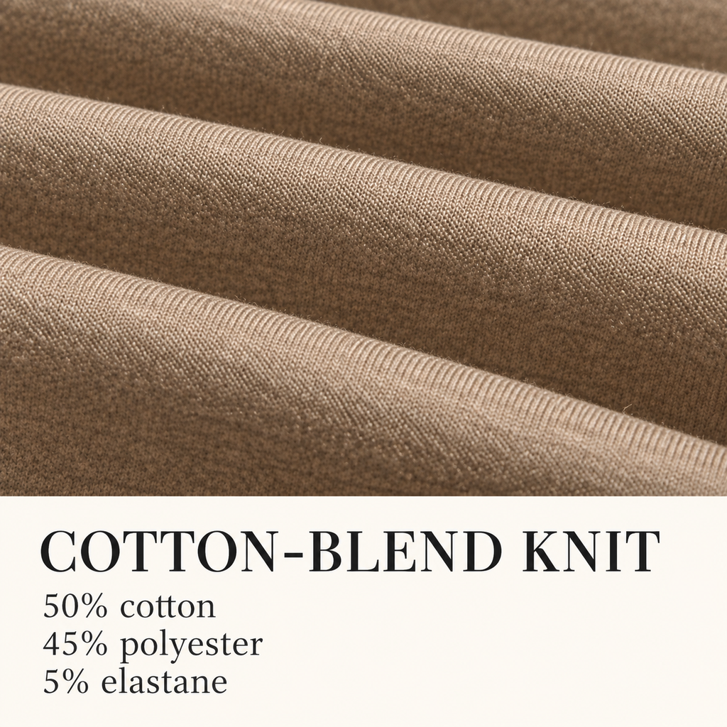 AZUKI YMX-L2605 fine knit fabric: 50% cotton, 45% polyester and 5% elastane