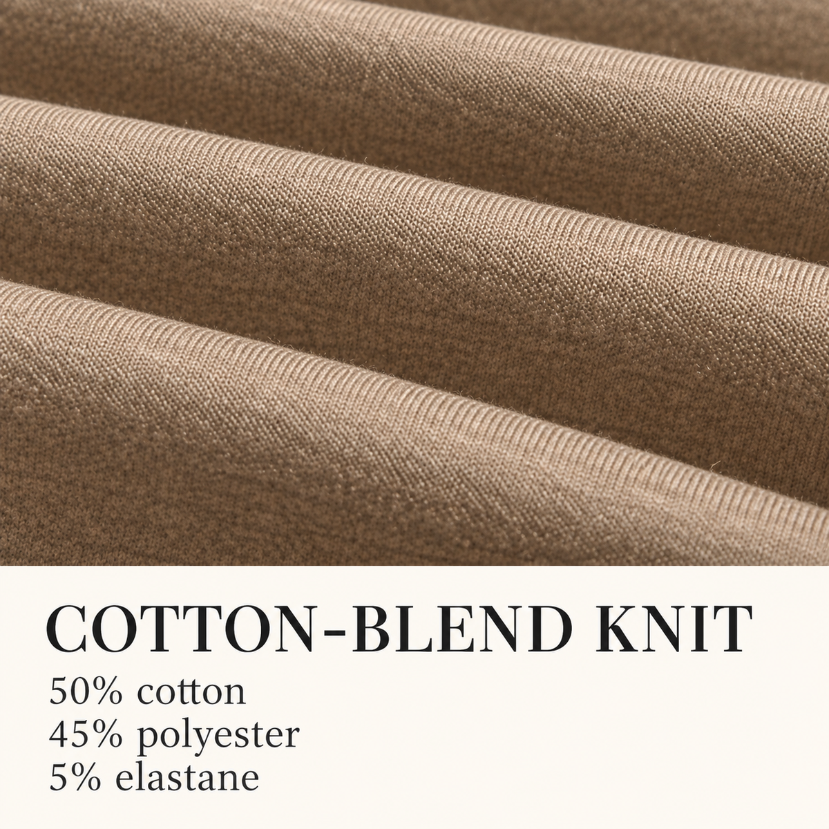 AZUKI YMX-L2605 fine knit fabric: 50% cotton, 45% polyester and 5% elastane